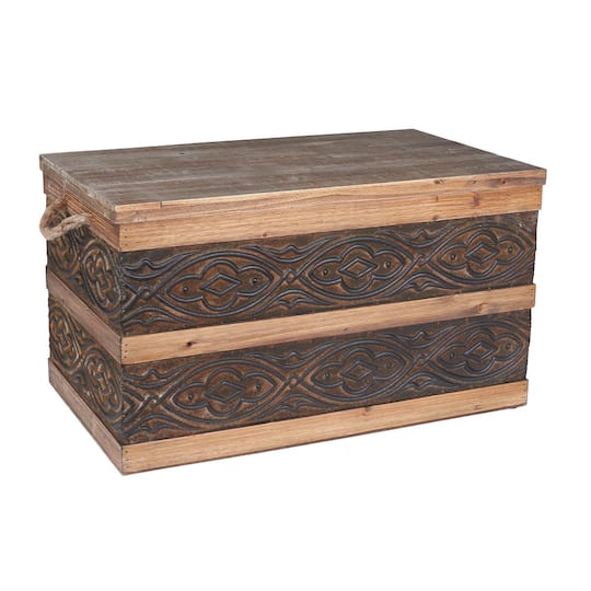Household Essentials Embossed Decorative Trunk (Large)